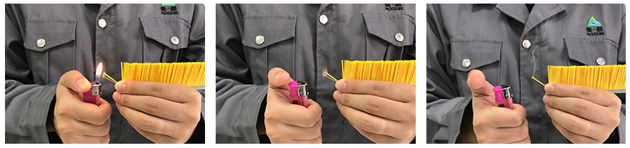 扶梯上毛刷的阻燃效果